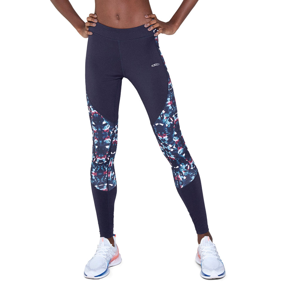 Calça Legging de Treino Feminina Turn Printed Olympikus Azul - Renner