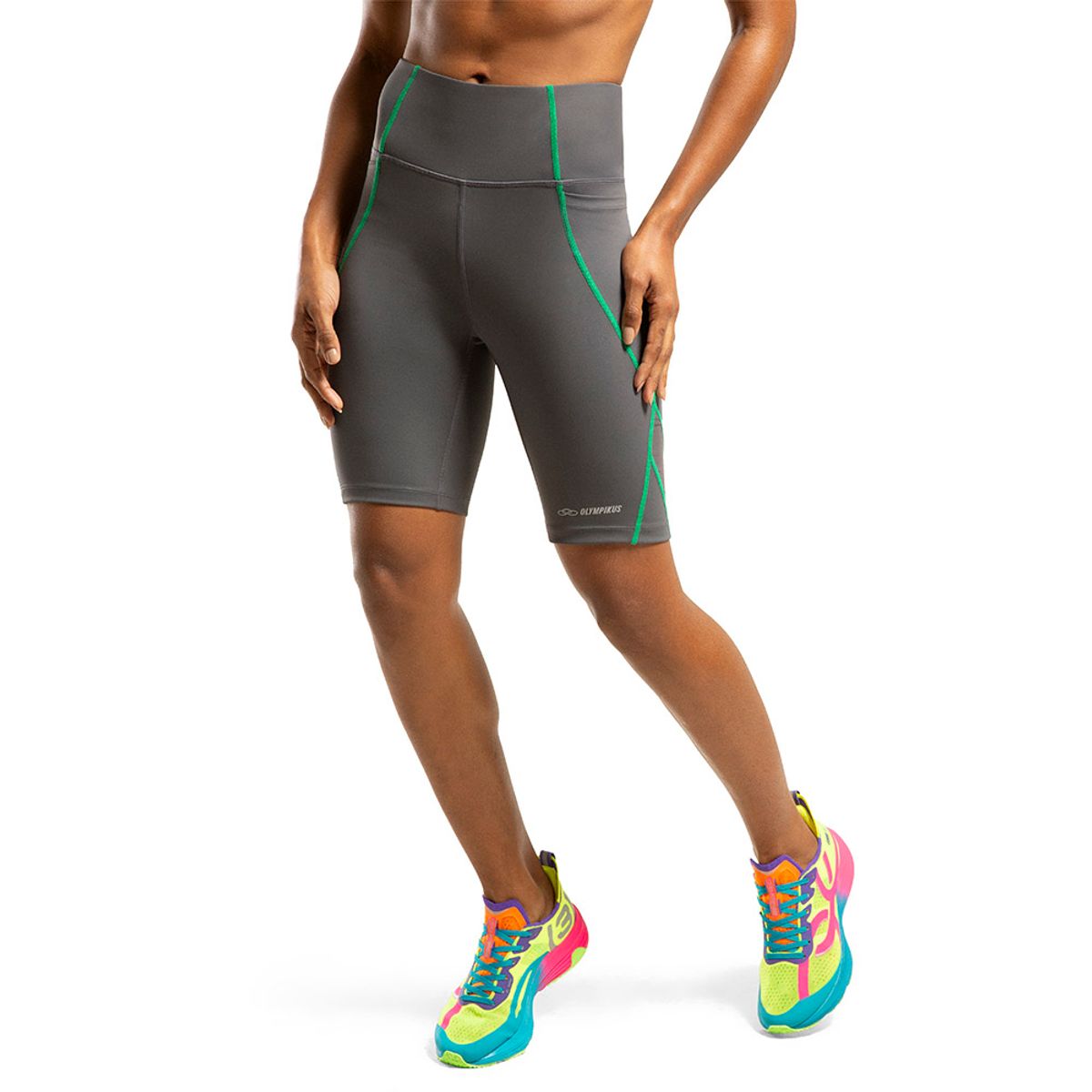 Shorts 9 Flex Compression Olympikus Feminino G Cinza