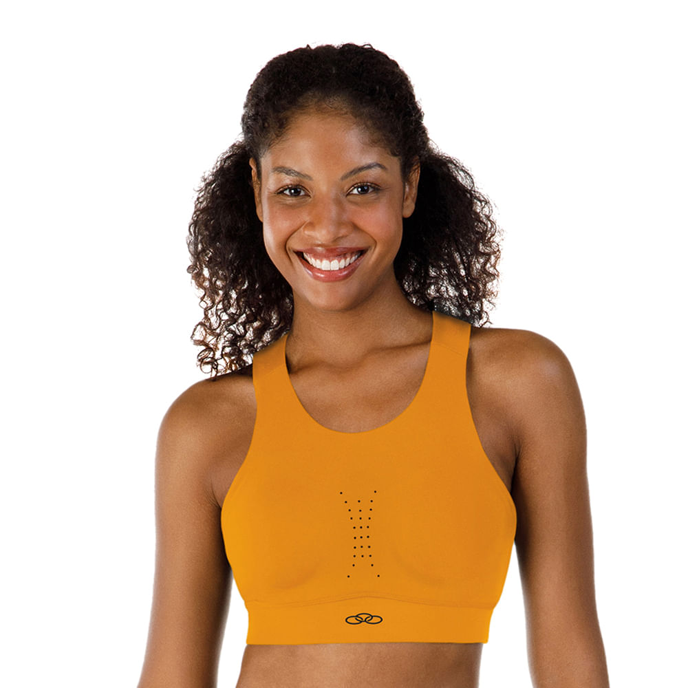 Top Corre Alto Impacto Feminino - PP Laranja