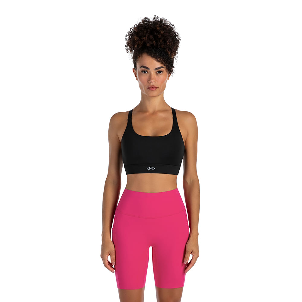 Top Corre Médio Impacto Olympikus Feminino - M Preto