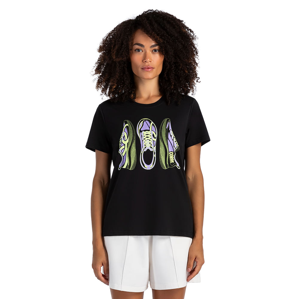 Camiseta Comfy Corre Olympikus Feminina - M Preto