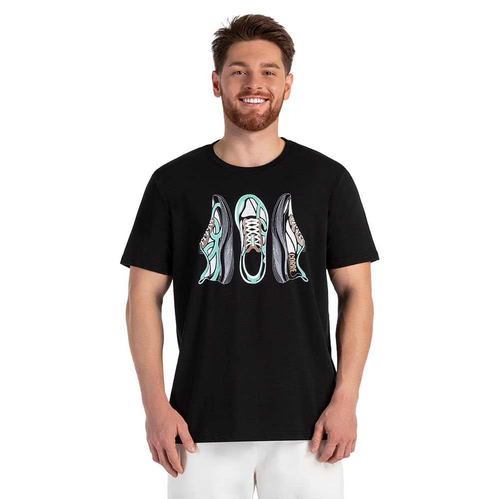 Camiseta Comfy Corre Masculina - M Preto