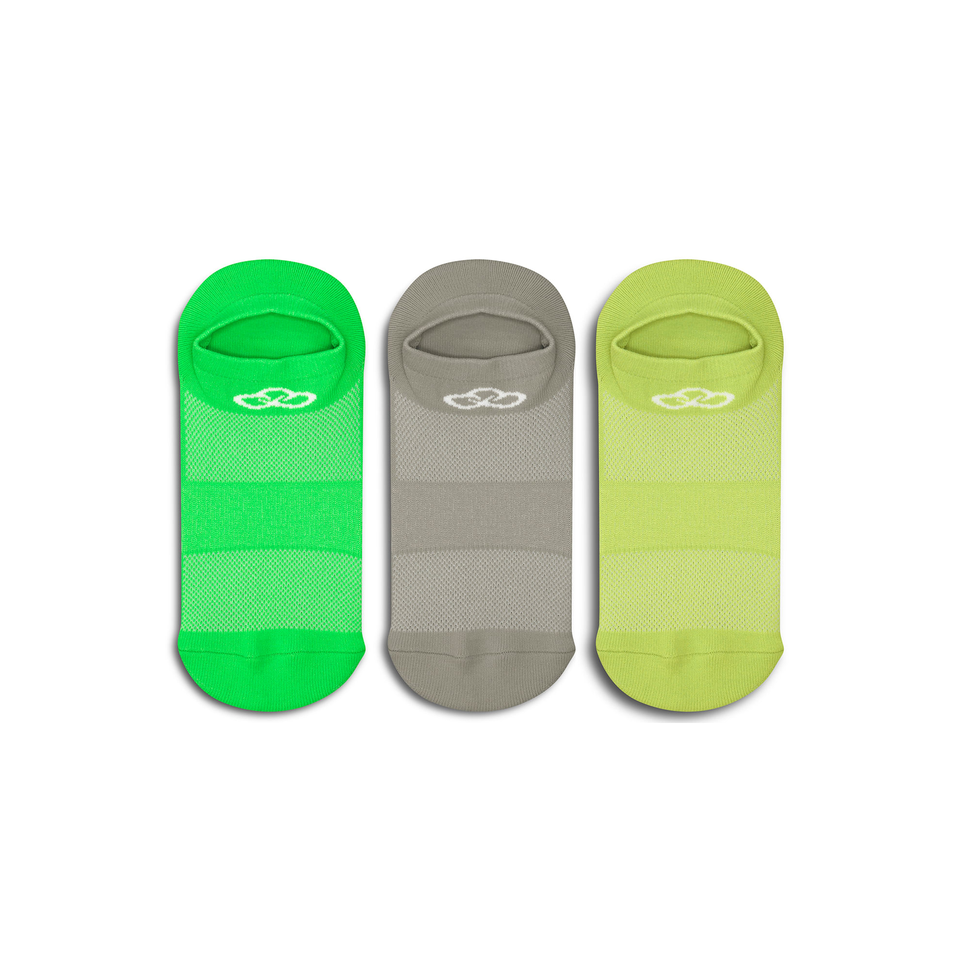 Meia Cano Invisível Neon Pacote c/ 3 pares Olympikus