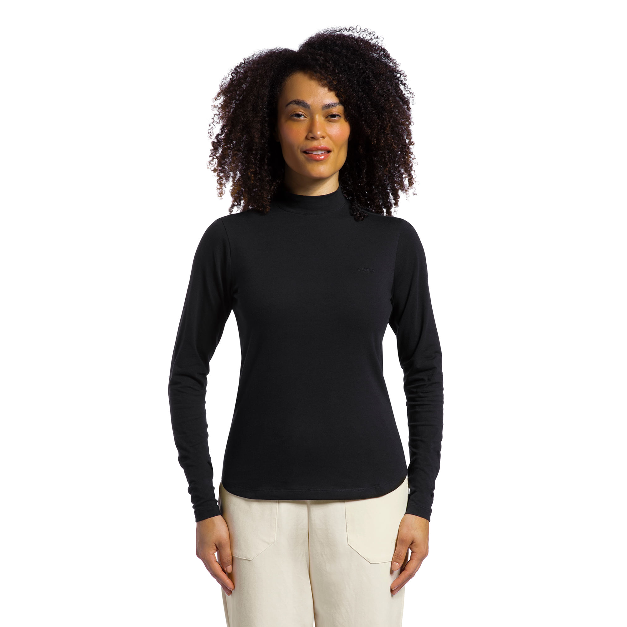 Camiseta Manga Longa Olympikus Comfy Gola Alta Feminina