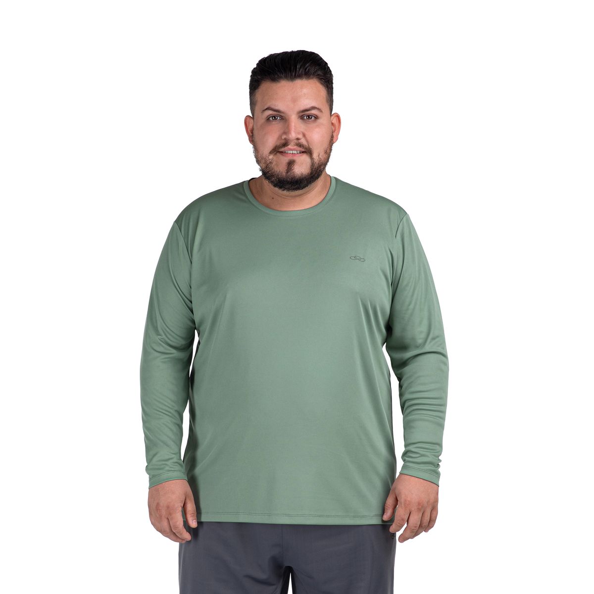 Camiseta Essential Manga Longa Olympikus Plus Size G2 Verde