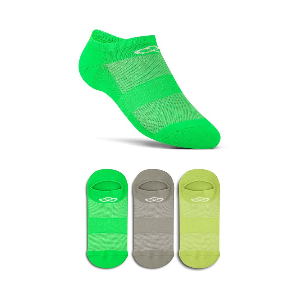 Meia Cano Invisível Neon Pacote C/ 3 Pares Olympikus