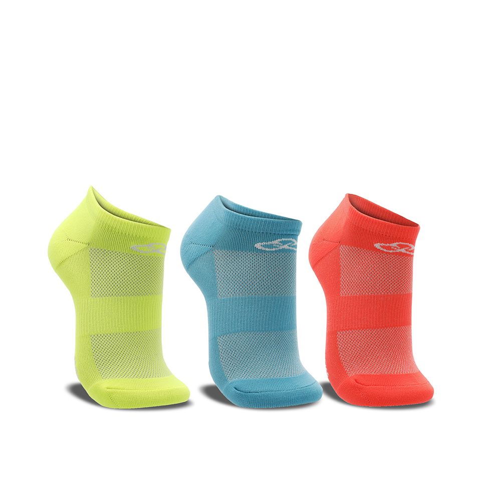 Meia Olympikus Cano Invisível Neon Pacote C/ 3 Pares Masculina